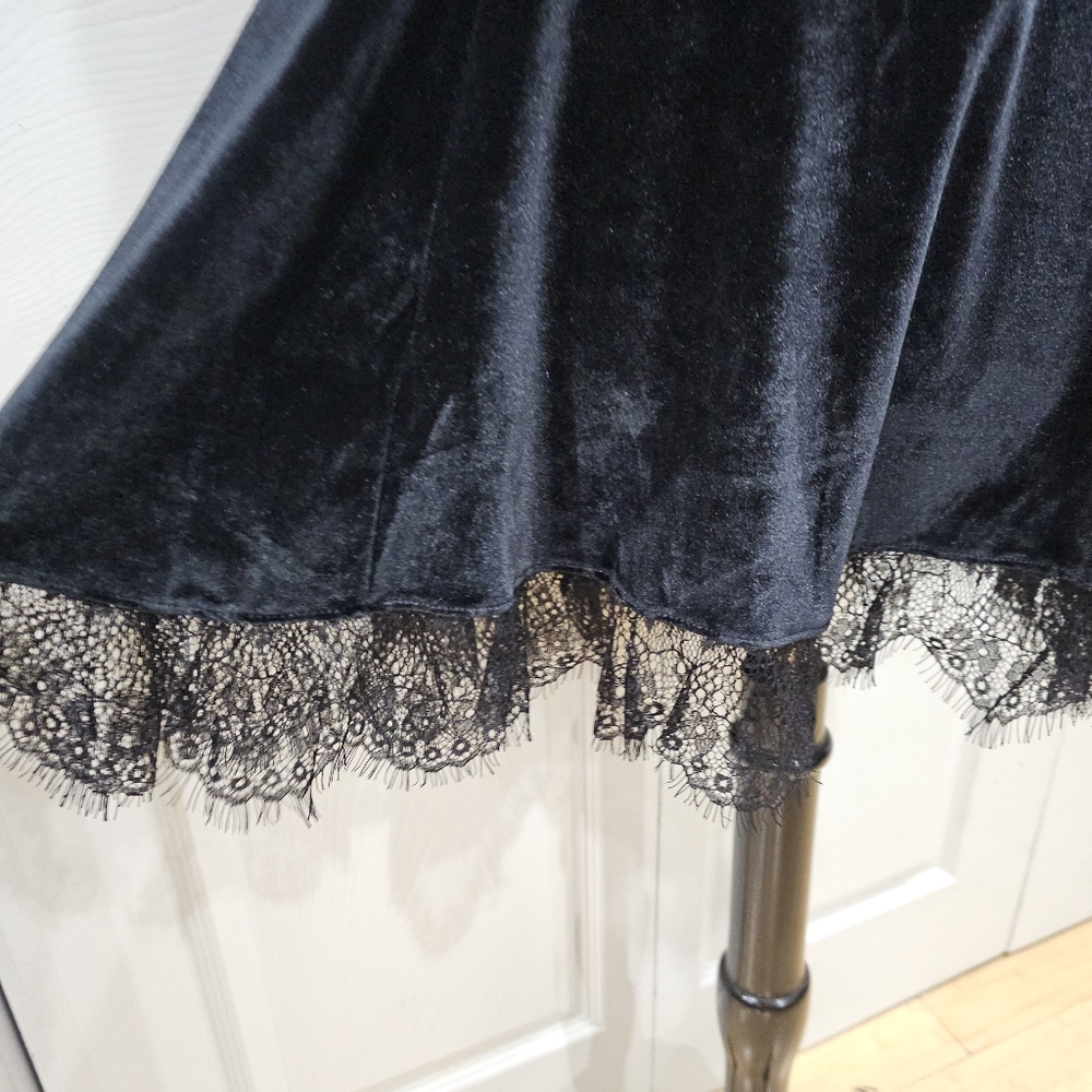 Dolks Kill Widow Goth Witchy Midnight Blind Faith Black Velvet Sexy Mini Dress S - Picture 3 of 8